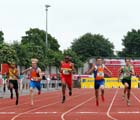 No 32 Danny Heald (Manch) Senior boys 200 metres.